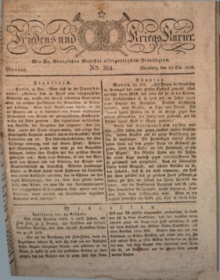 Der Friedens- u. Kriegs-Kurier (Nürnberger Friedens- und Kriegs-Kurier) Montag 18. Dezember 1826