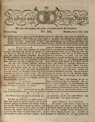 Der Friedens- u. Kriegs-Kurier (Nürnberger Friedens- und Kriegs-Kurier) Donnerstag 21. Dezember 1826