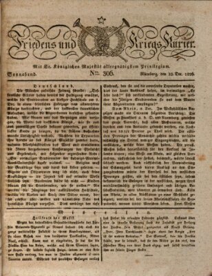 Der Friedens- u. Kriegs-Kurier (Nürnberger Friedens- und Kriegs-Kurier) Samstag 23. Dezember 1826