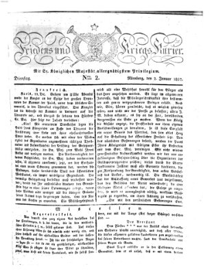 Der Friedens- u. Kriegs-Kurier (Nürnberger Friedens- und Kriegs-Kurier) Dienstag 2. Januar 1827