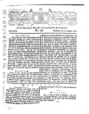 Der Friedens- u. Kriegs-Kurier (Nürnberger Friedens- und Kriegs-Kurier) Donnerstag 18. Januar 1827