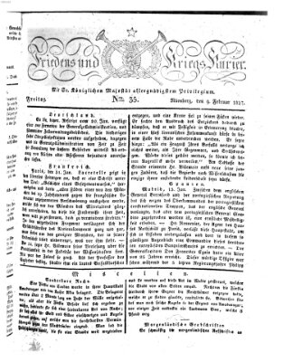 Der Friedens- u. Kriegs-Kurier (Nürnberger Friedens- und Kriegs-Kurier) Freitag 9. Februar 1827