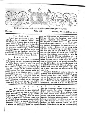 Der Friedens- u. Kriegs-Kurier (Nürnberger Friedens- und Kriegs-Kurier) Montag 19. Februar 1827