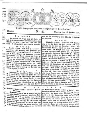 Der Friedens- u. Kriegs-Kurier (Nürnberger Friedens- und Kriegs-Kurier) Montag 26. Februar 1827