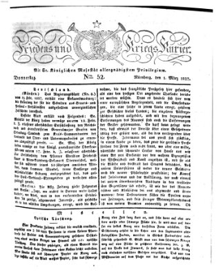 Der Friedens- u. Kriegs-Kurier (Nürnberger Friedens- und Kriegs-Kurier) Donnerstag 1. März 1827