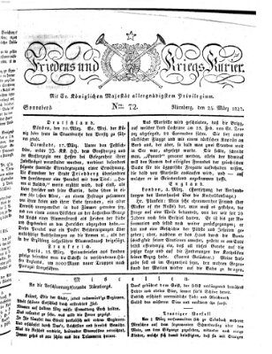 Der Friedens- u. Kriegs-Kurier (Nürnberger Friedens- und Kriegs-Kurier) Samstag 24. März 1827