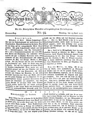 Der Friedens- u. Kriegs-Kurier (Nürnberger Friedens- und Kriegs-Kurier) Donnerstag 19. April 1827