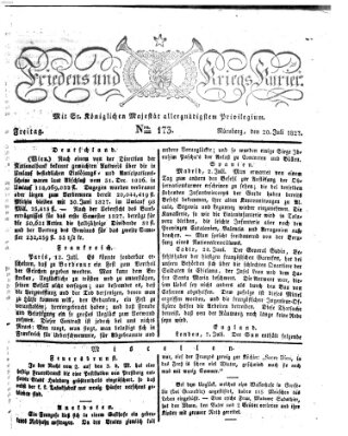 Der Friedens- u. Kriegs-Kurier (Nürnberger Friedens- und Kriegs-Kurier) Freitag 20. Juli 1827