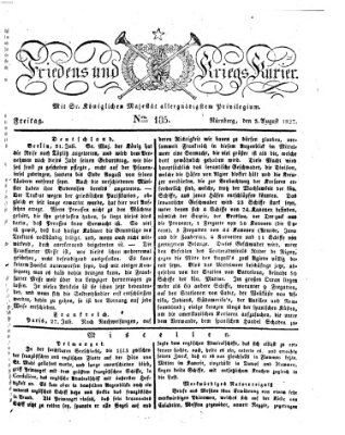 Der Friedens- u. Kriegs-Kurier (Nürnberger Friedens- und Kriegs-Kurier) Freitag 3. August 1827