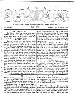 Der Friedens- u. Kriegs-Kurier (Nürnberger Friedens- und Kriegs-Kurier) Mittwoch 22. August 1827