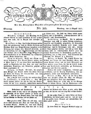 Der Friedens- u. Kriegs-Kurier (Nürnberger Friedens- und Kriegs-Kurier) Montag 27. August 1827