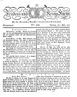 Der Friedens- u. Kriegs-Kurier (Nürnberger Friedens- und Kriegs-Kurier) Samstag 1. September 1827