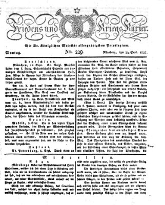 Der Friedens- u. Kriegs-Kurier (Nürnberger Friedens- und Kriegs-Kurier) Montag 24. September 1827