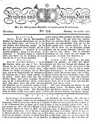 Der Friedens- u. Kriegs-Kurier (Nürnberger Friedens- und Kriegs-Kurier) Dienstag 23. Oktober 1827