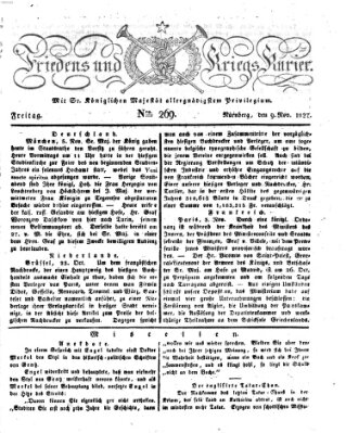 Der Friedens- u. Kriegs-Kurier (Nürnberger Friedens- und Kriegs-Kurier) Freitag 9. November 1827