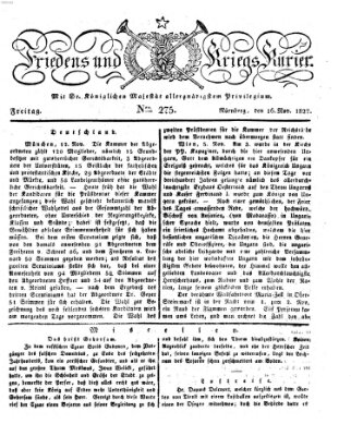 Der Friedens- u. Kriegs-Kurier (Nürnberger Friedens- und Kriegs-Kurier) Freitag 16. November 1827