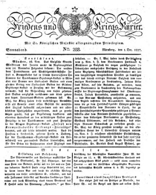 Der Friedens- u. Kriegs-Kurier (Nürnberger Friedens- und Kriegs-Kurier) Samstag 1. Dezember 1827