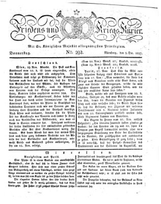 Der Friedens- u. Kriegs-Kurier (Nürnberger Friedens- und Kriegs-Kurier) Mittwoch 5. Dezember 1827