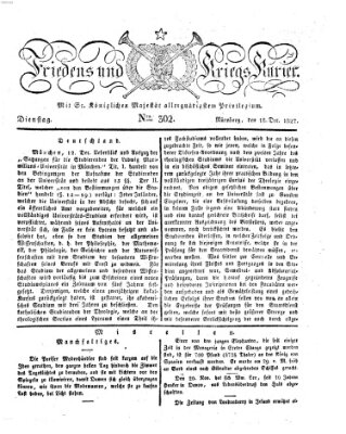 Der Friedens- u. Kriegs-Kurier (Nürnberger Friedens- und Kriegs-Kurier) Dienstag 18. Dezember 1827