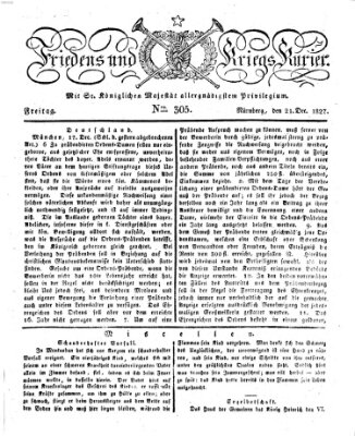 Der Friedens- u. Kriegs-Kurier (Nürnberger Friedens- und Kriegs-Kurier) Freitag 21. Dezember 1827