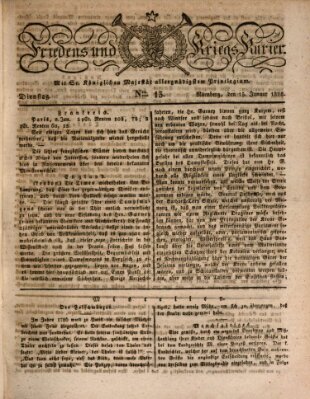 Der Friedens- u. Kriegs-Kurier (Nürnberger Friedens- und Kriegs-Kurier) Dienstag 15. Januar 1828