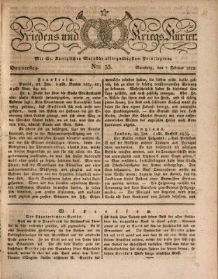 Der Friedens- u. Kriegs-Kurier (Nürnberger Friedens- und Kriegs-Kurier) Donnerstag 7. Februar 1828