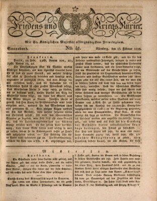 Der Friedens- u. Kriegs-Kurier (Nürnberger Friedens- und Kriegs-Kurier) Samstag 16. Februar 1828