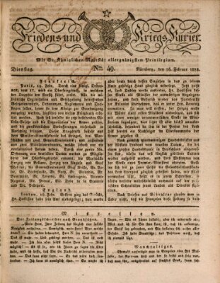 Der Friedens- u. Kriegs-Kurier (Nürnberger Friedens- und Kriegs-Kurier) Dienstag 26. Februar 1828