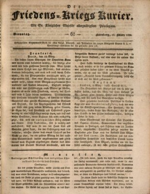 Der Friedens- u. Kriegs-Kurier (Nürnberger Friedens- und Kriegs-Kurier) Dienstag 18. März 1828