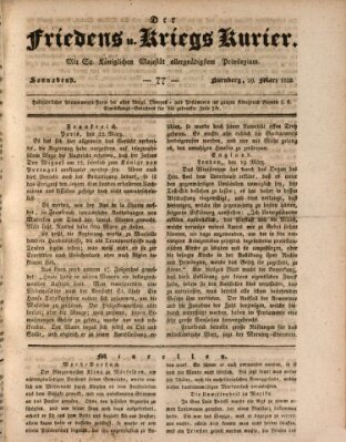 Der Friedens- u. Kriegs-Kurier (Nürnberger Friedens- und Kriegs-Kurier) Samstag 29. März 1828