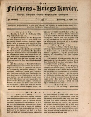 Der Friedens- u. Kriegs-Kurier (Nürnberger Friedens- und Kriegs-Kurier) Mittwoch 9. April 1828