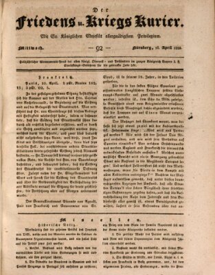 Der Friedens- u. Kriegs-Kurier (Nürnberger Friedens- und Kriegs-Kurier) Mittwoch 16. April 1828