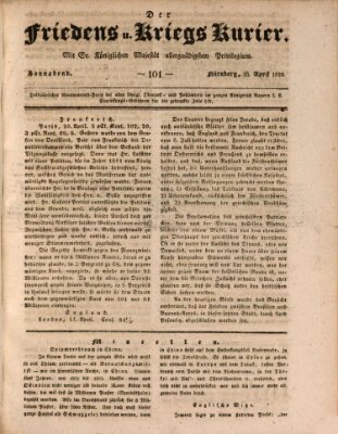 Der Friedens- u. Kriegs-Kurier (Nürnberger Friedens- und Kriegs-Kurier) Samstag 26. April 1828