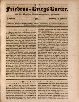 Der Friedens- u. Kriegs-Kurier (Nürnberger Friedens- und Kriegs-Kurier) Dienstag 29. April 1828