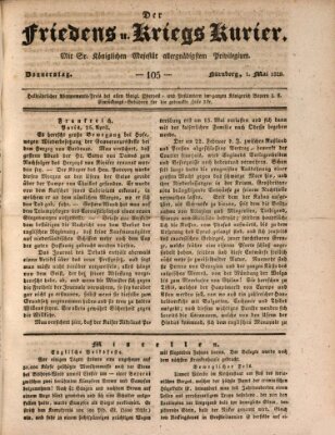 Der Friedens- u. Kriegs-Kurier (Nürnberger Friedens- und Kriegs-Kurier) Donnerstag 1. Mai 1828