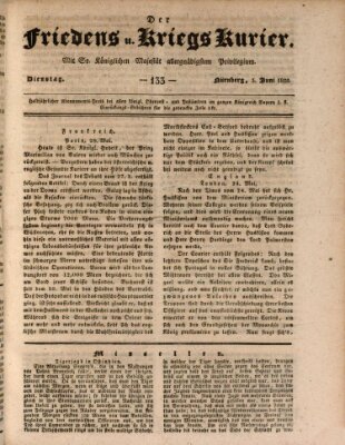 Der Friedens- u. Kriegs-Kurier (Nürnberger Friedens- und Kriegs-Kurier) Dienstag 3. Juni 1828