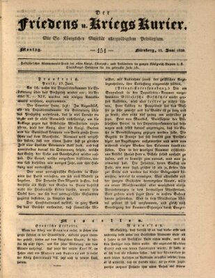 Der Friedens- u. Kriegs-Kurier (Nürnberger Friedens- und Kriegs-Kurier) Montag 23. Juni 1828