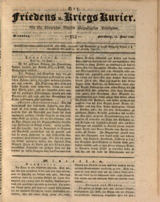 Der Friedens- u. Kriegs-Kurier (Nürnberger Friedens- und Kriegs-Kurier) Dienstag 24. Juni 1828