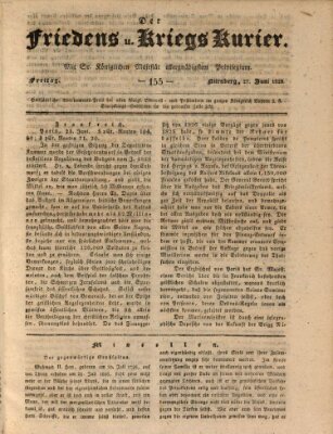 Der Friedens- u. Kriegs-Kurier (Nürnberger Friedens- und Kriegs-Kurier) Freitag 27. Juni 1828