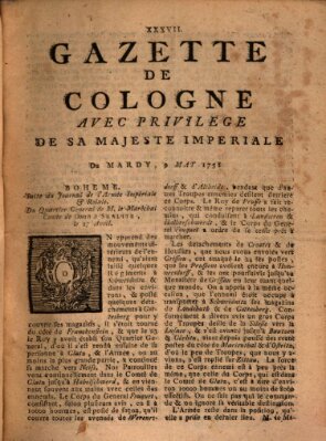 Gazette de Cologne Dienstag 9. Mai 1758