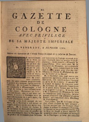 Gazette de Cologne Freitag 6. Februar 1761