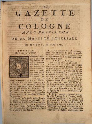 Gazette de Cologne Dienstag 26. Mai 1761