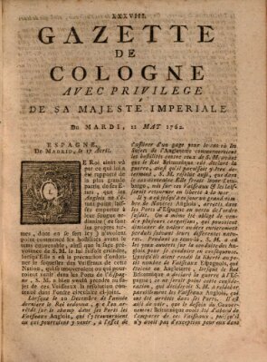 Gazette de Cologne Dienstag 11. Mai 1762