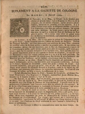 Gazette de Cologne Dienstag 8. Juni 1762