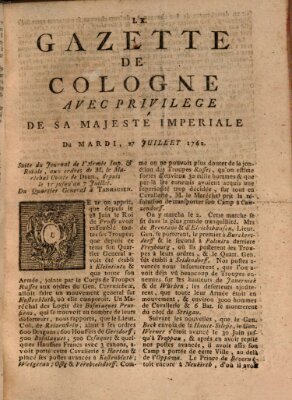 Gazette de Cologne Dienstag 27. Juli 1762