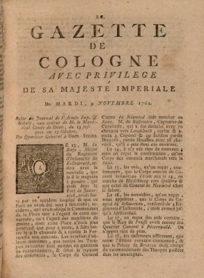 Gazette de Cologne Dienstag 9. November 1762