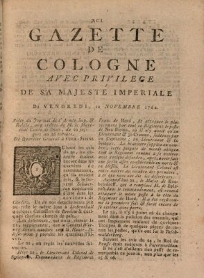 Gazette de Cologne Freitag 12. November 1762