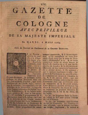 Gazette de Cologne Dienstag 6. März 1764