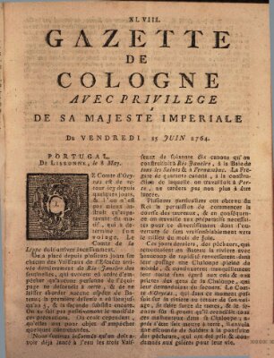 Gazette de Cologne Freitag 15. Juni 1764