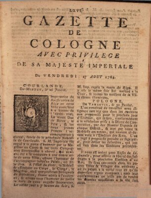 Gazette de Cologne Freitag 17. August 1764